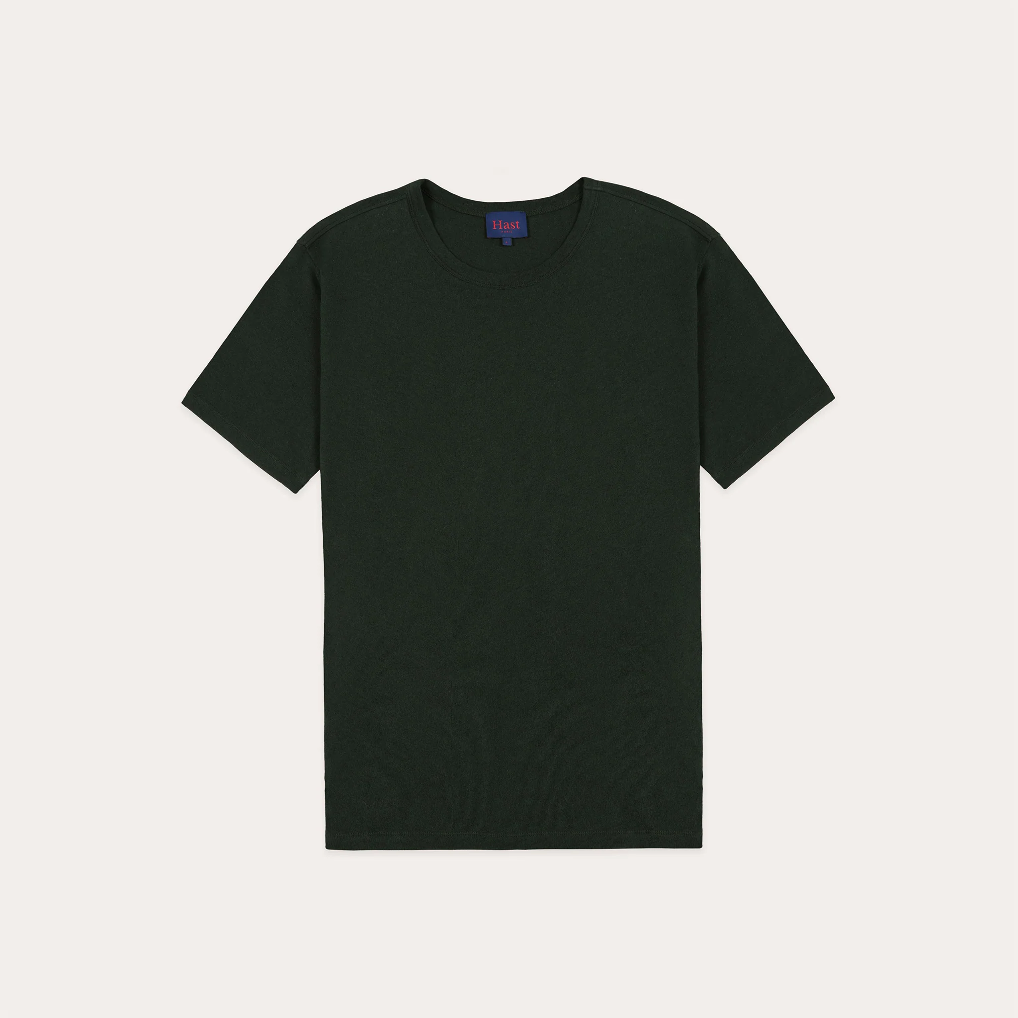 Green cotton and linen T-shirt