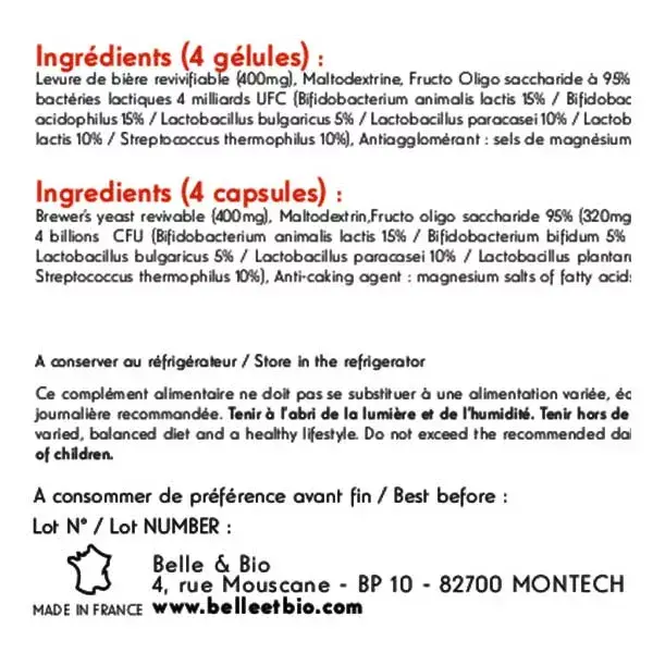Belle & Bio Ferments Lactiques 120 gélules