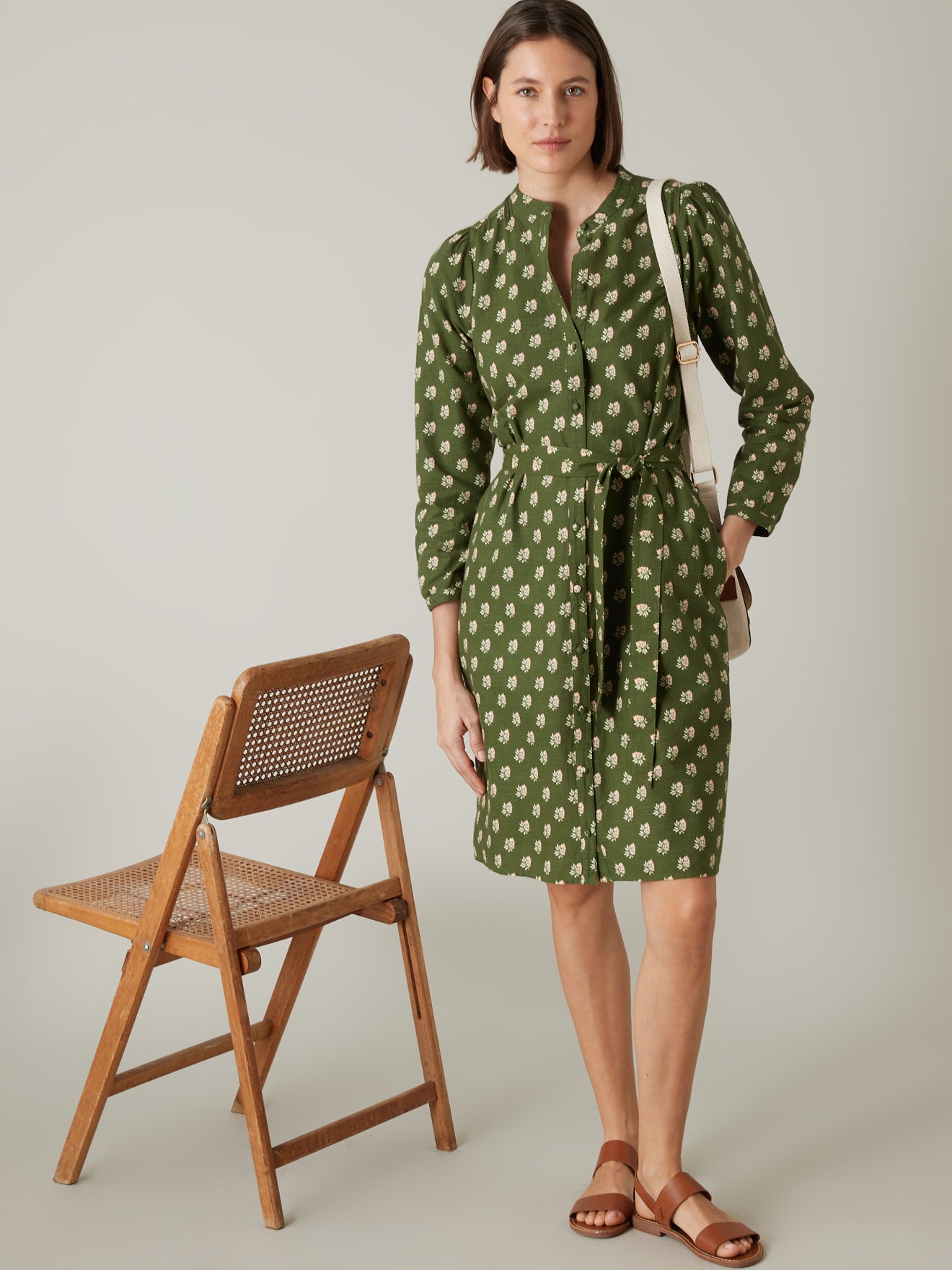 Robe-chemise femme imprimé Woodblock