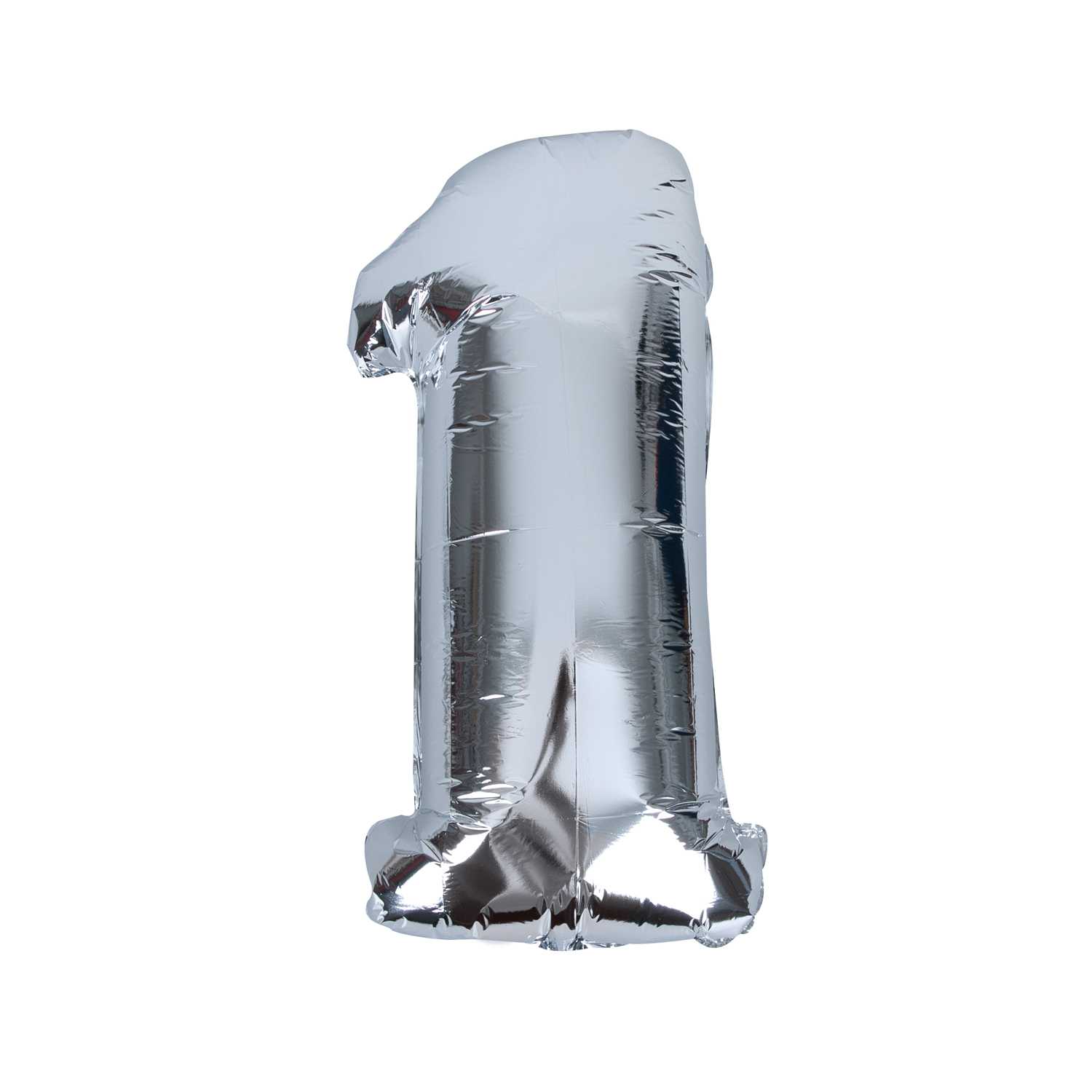 O'Canny XL Folienballon Zahl 1 silber Höhe 78 cm