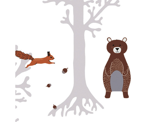 Vliesbehang 38134-1 Little Love bosdieren grijsbruin