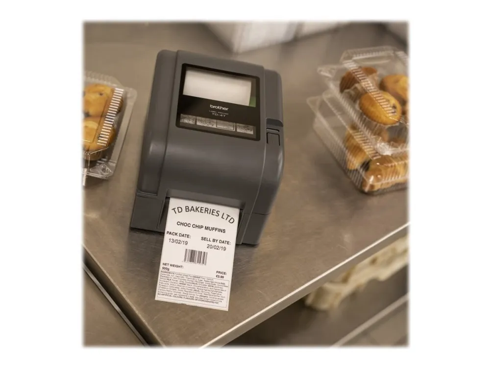 Brother TD-4520TN - Etiketprinter - direkte termisk/termisk overførsel - Rulle (11 cm) - 300 x 300 dpi - op til 127 mm/sek. - USB 2.0, LAN, USB vært, RS232C