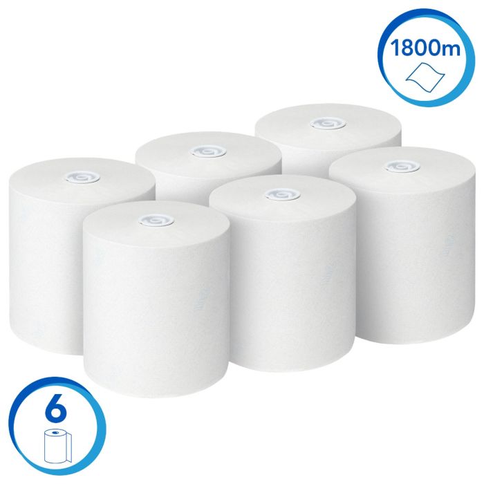 Scott 6622 6st Control Handdoekrol 1-Laags Wit 300m (6622)