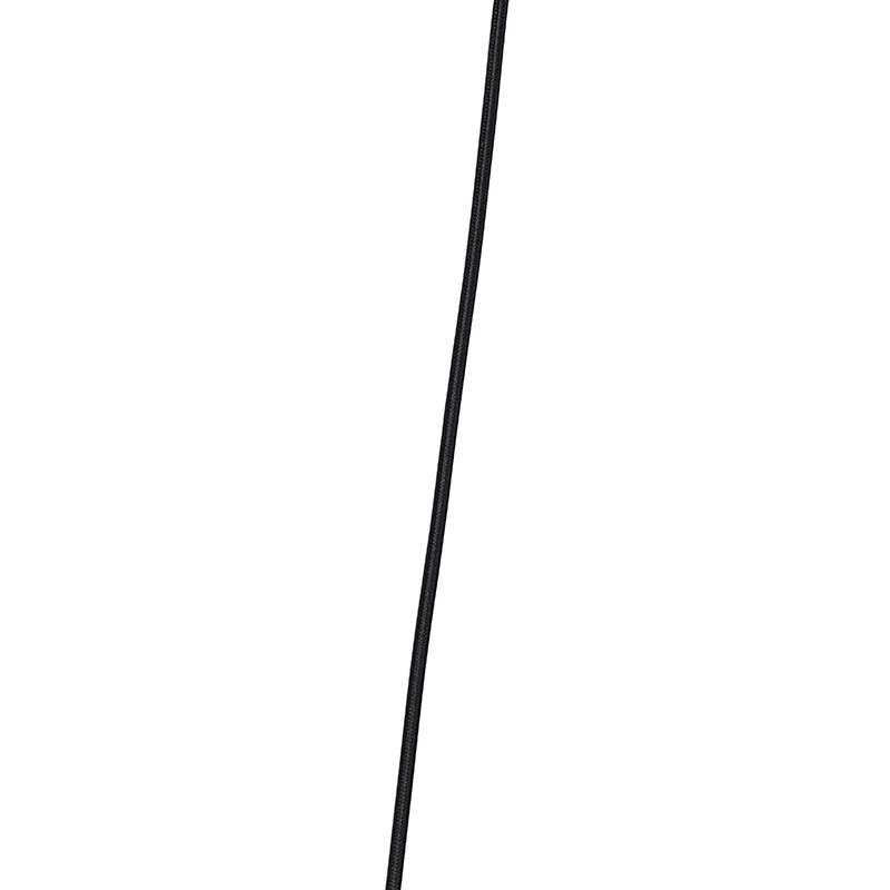 Art deco hanglamp zwart met smoke glas 5-lichts - Wallace