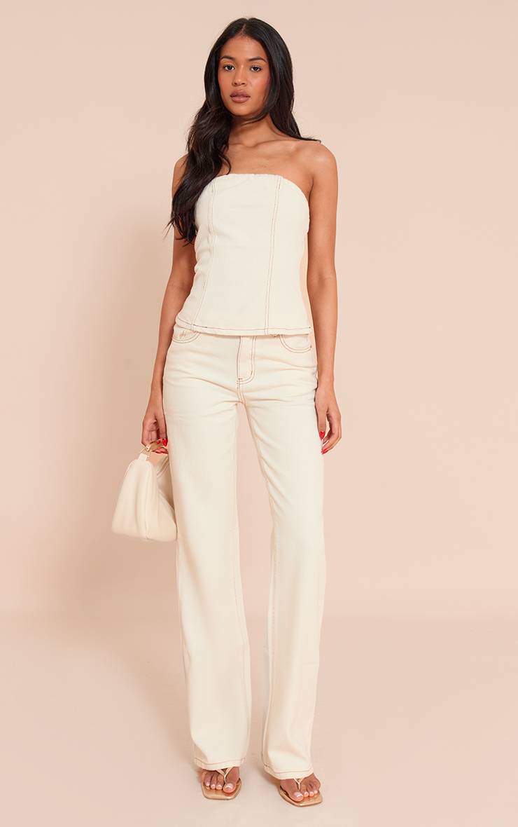 Jean Droit Taille Mi-haute Coupe Tall