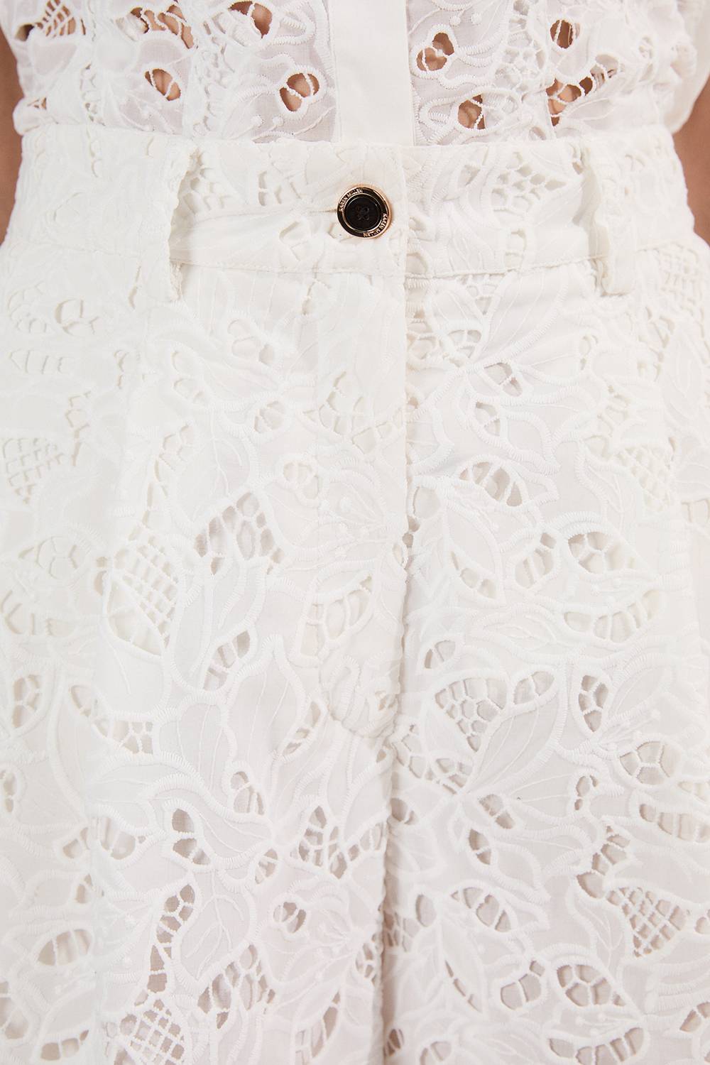 KarenMillen Pantalon Droit en Tissage Ajouré