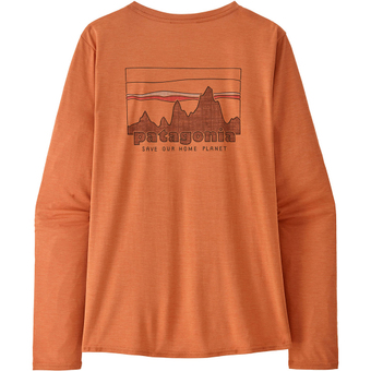 Patagonia Capilene Cool Daily Graphic Langarmshirt '73 Skyline: Rock Melon X-Dye Damen