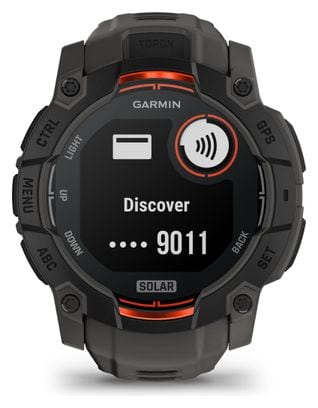Montre GPS Garmin Instinct 3 Solar - 50 mm Noir avec Bracelet en Silicone Gris Charcoal