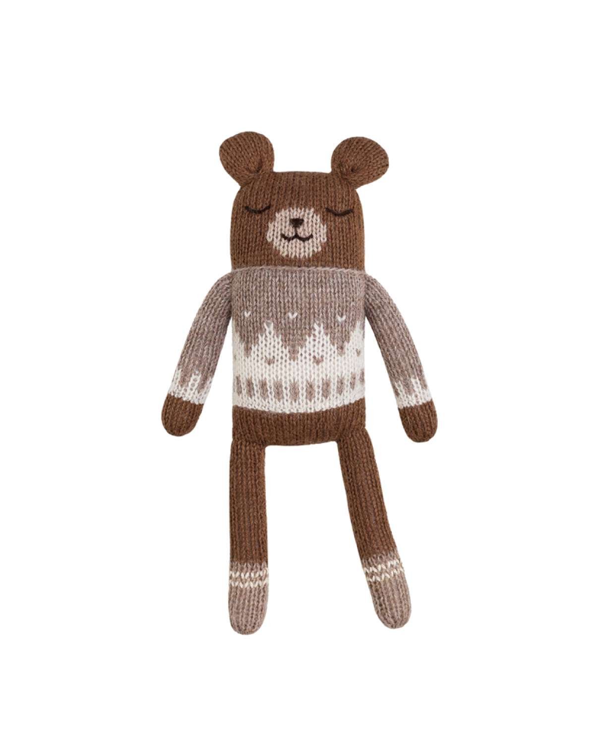 Kosebamse – Håndstrikket Alpakkaull | Teddy Knit Toy
