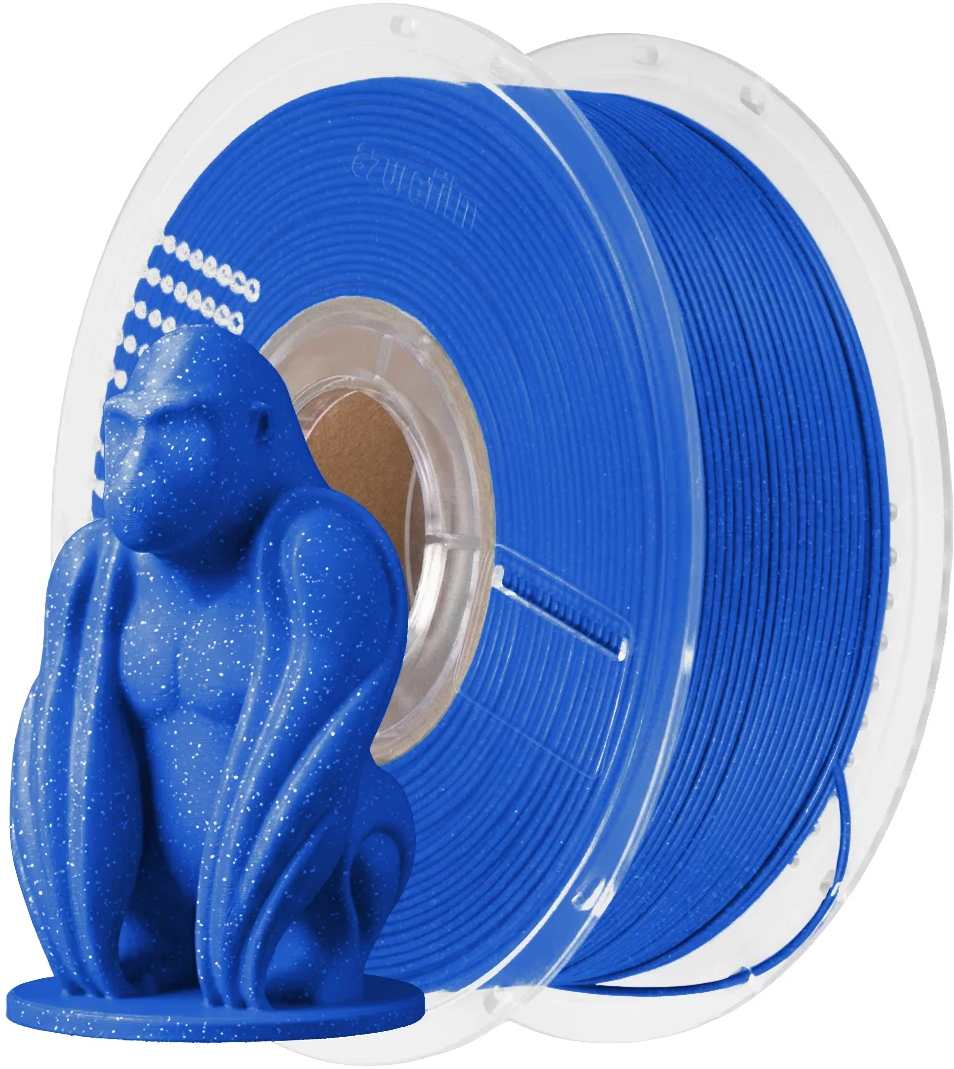 AzureFilm  PLA Glitter Blue, 1,75 mm / 1000 g    Hochwertiger Druck mit guten mechanischen Eigenschaften