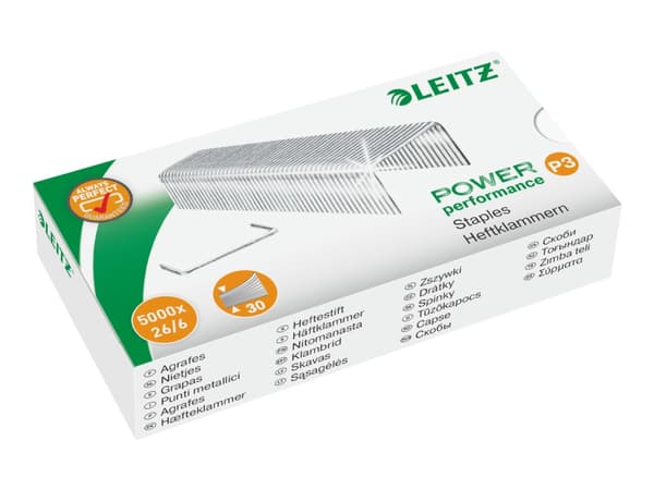 Leitz Power Performance P3 - Stifter - 26/6 - 6 mm - galvanisert stål - pakke av 5000 - for Rapid Classic K2, K45; Economy E15, E26; Fashion F18; Fas
