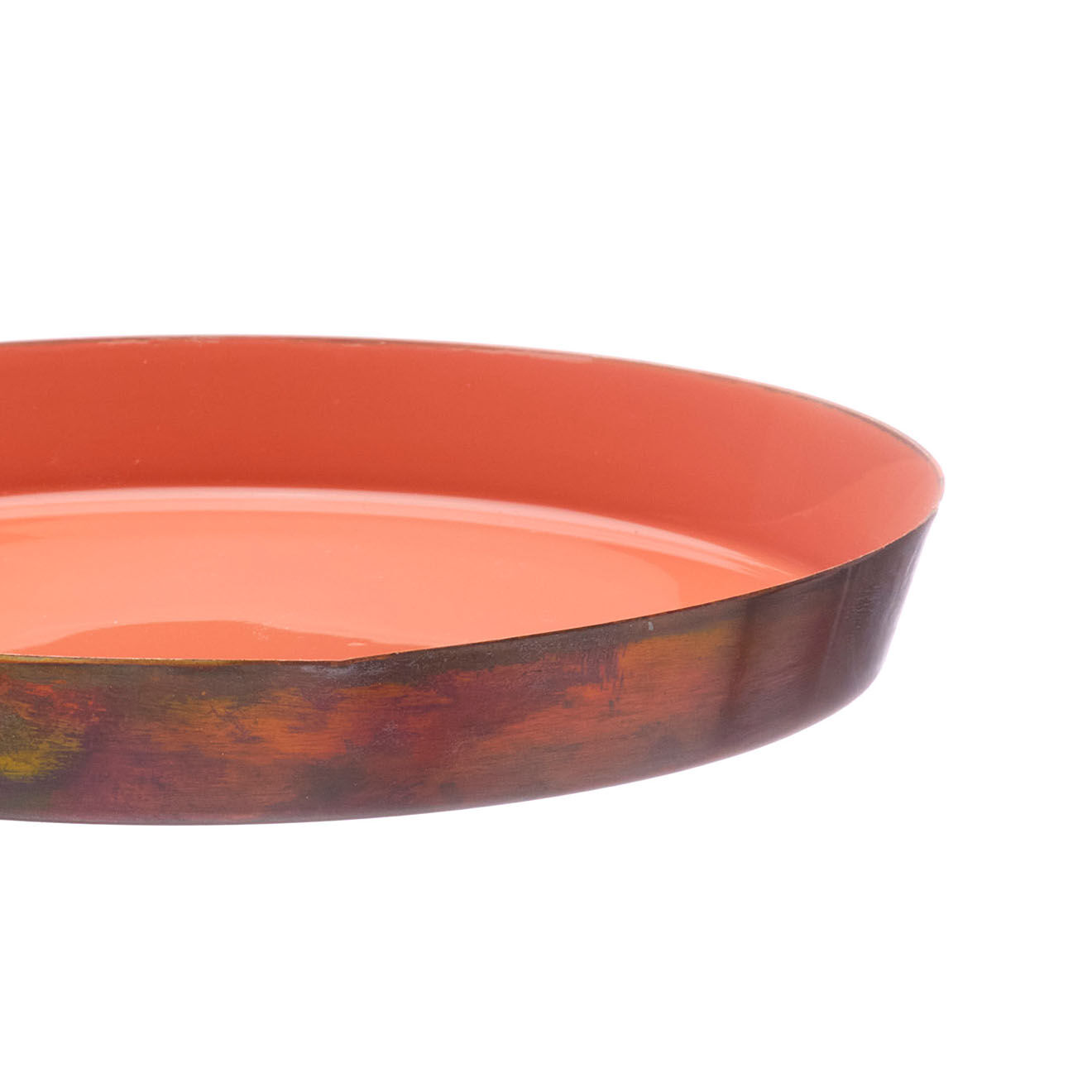 Bjorn Plateau de service en métal Terracotta - D.20 cm