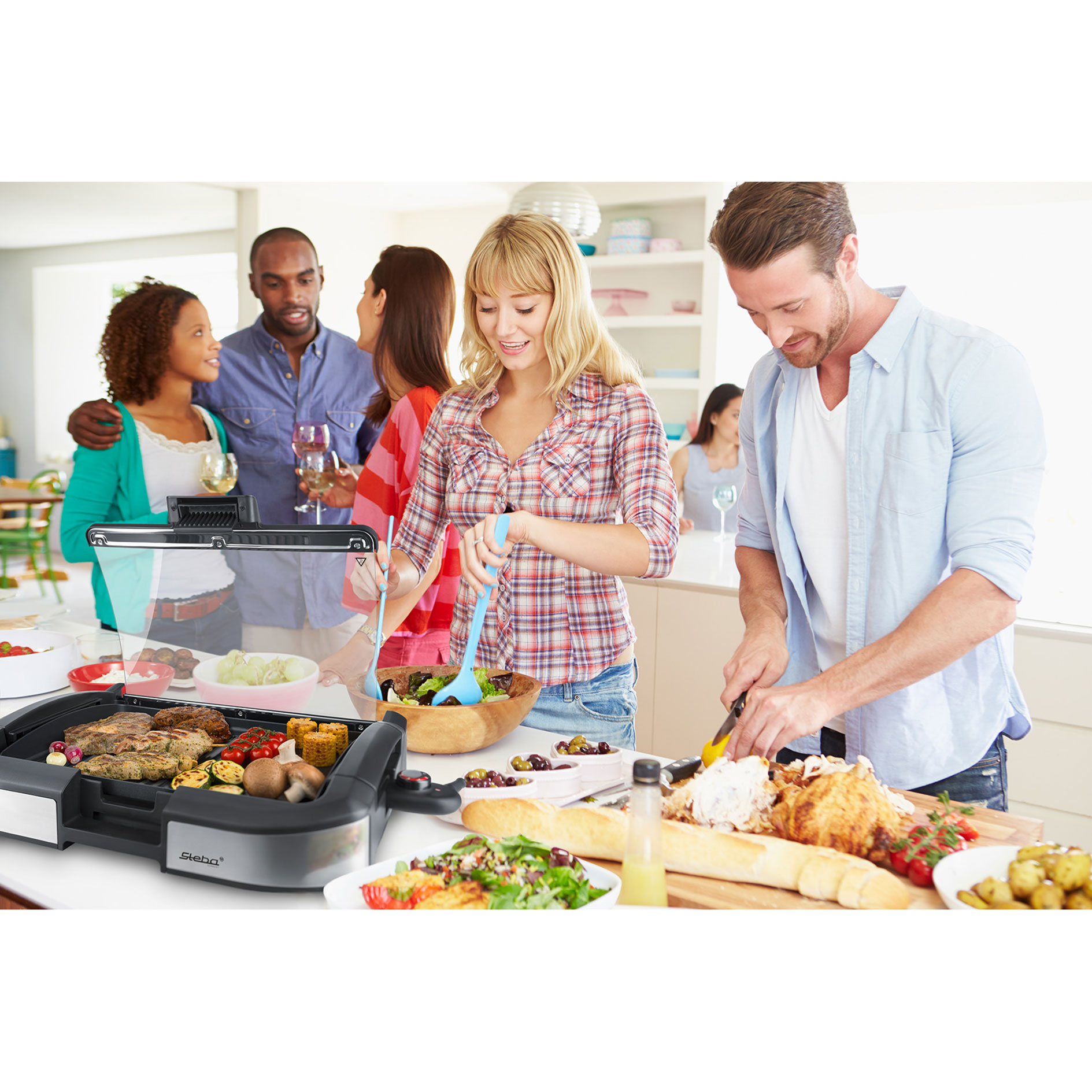 STEBA BBQ-Tischgrill VG 195 - schwarz - mit Glasdeckel