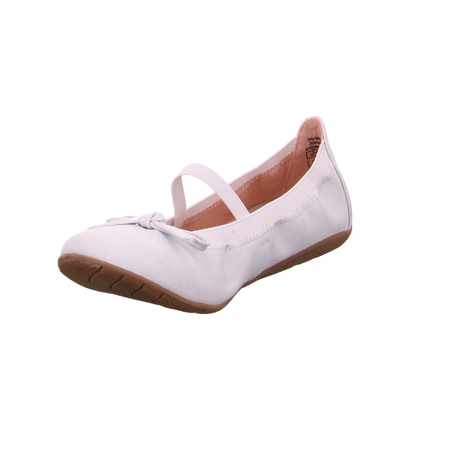 INDIGO Mädchen-Ballerina Weiss Lederimitat  Festlicher Sommerschuh