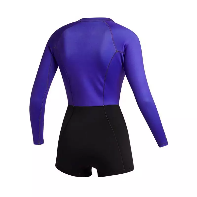 Combinaison shorty femme MYSTIC Lunar Longarm 2/2mm Fzip Black / Purple