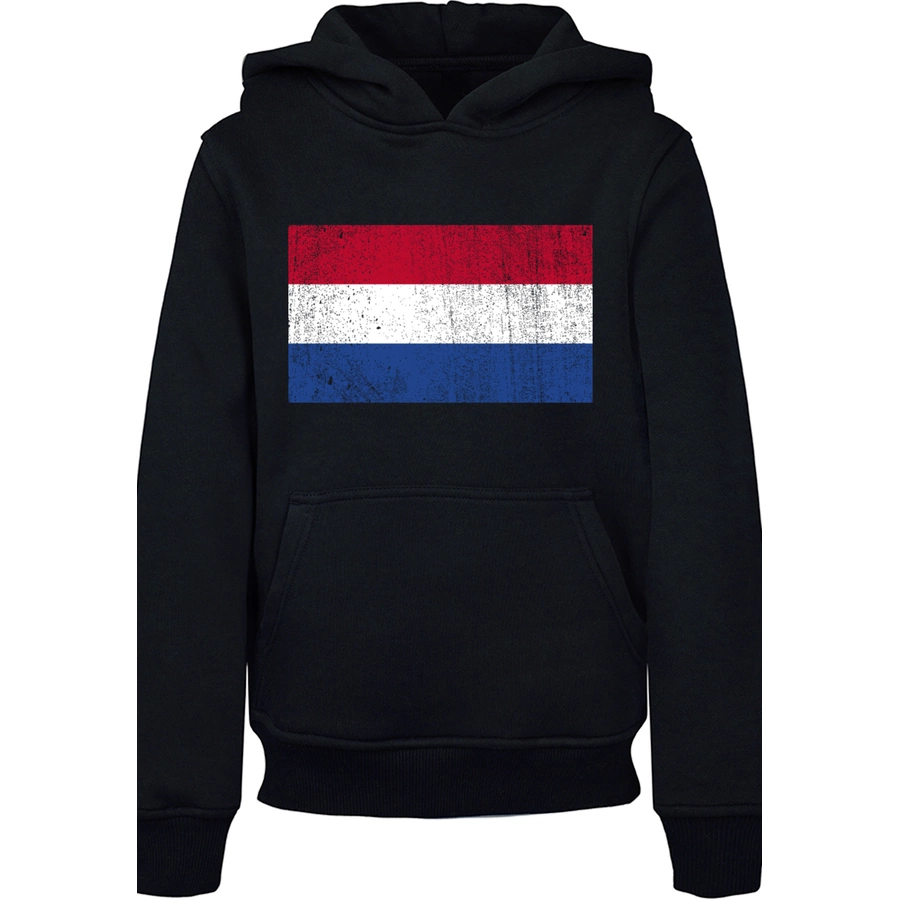 F4NT4STIC Hoodie Netherlands NIederlande Holland Flagge distressed schwarz