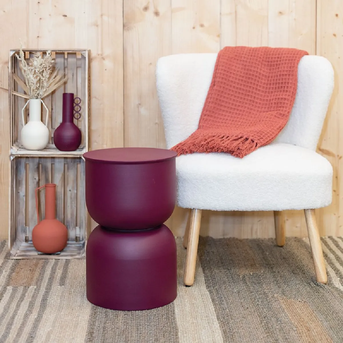Aubry Gaspard Vase en métal METYK Cassis.