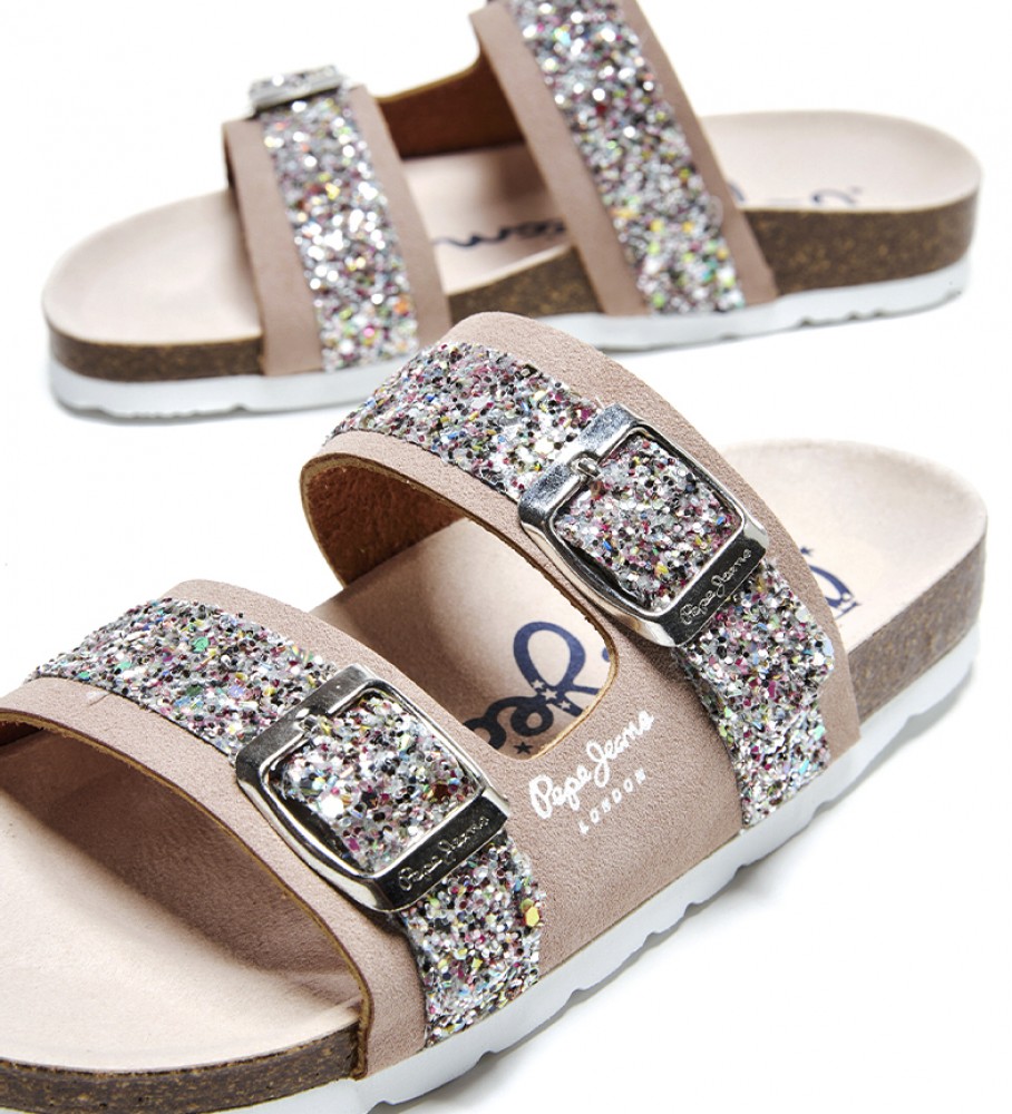 Sandálias Pepe Jeans Bio Glitter Nude
