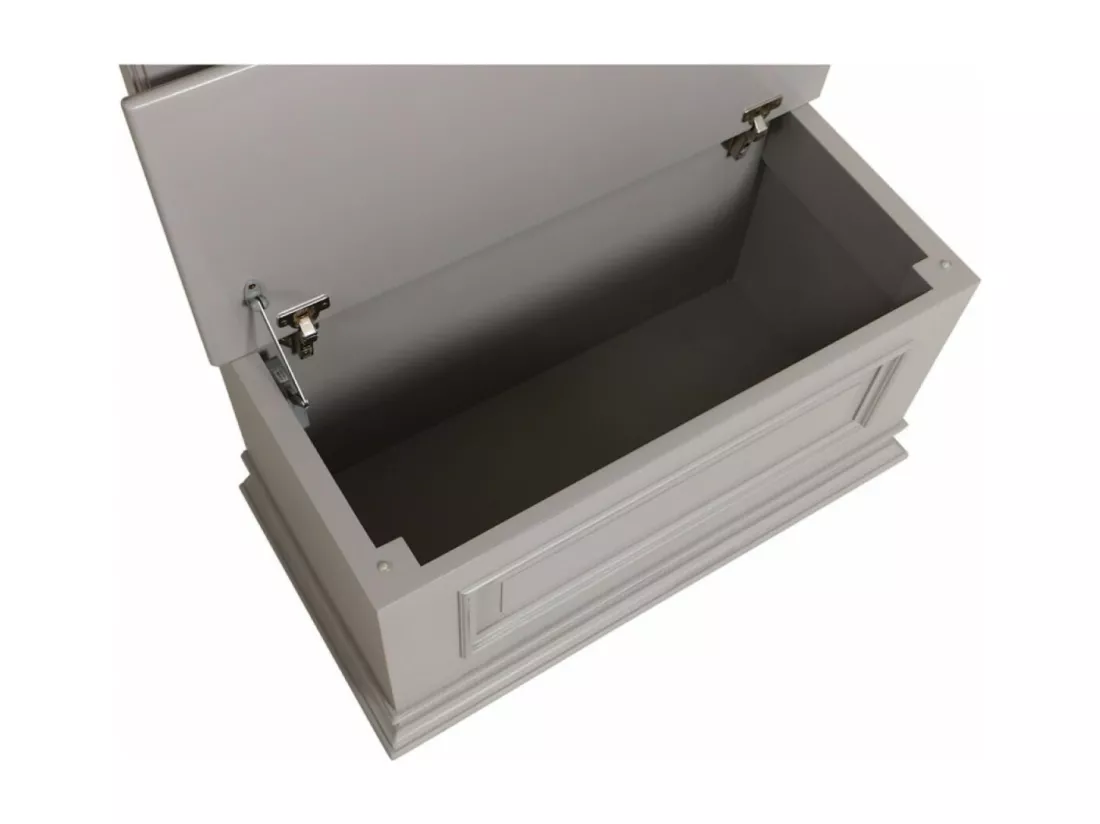 Meuble d'entrée avec banc coffre1 place et 4 patères MDF Blanc - Harmonie Interior's