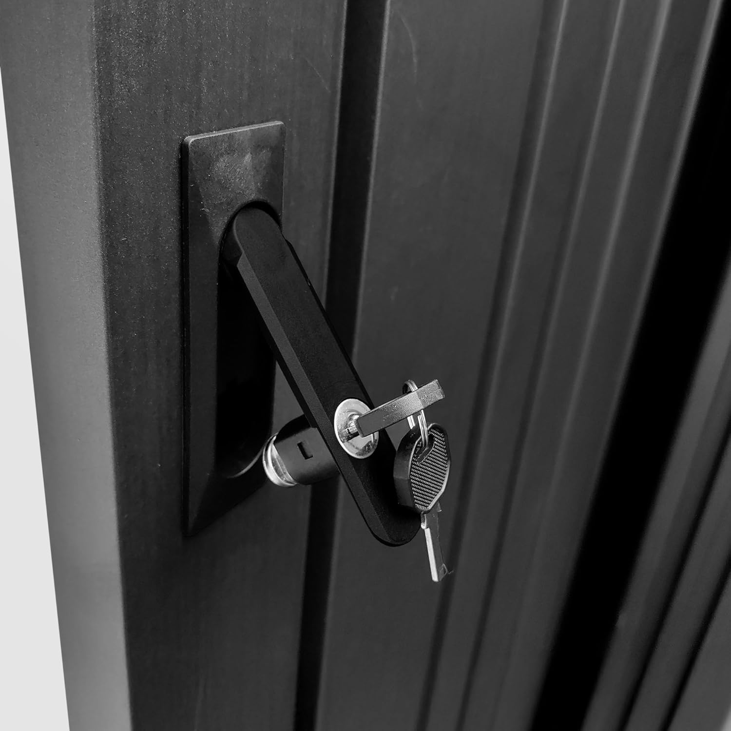 Hoggar – Gartenhaus Y70 – V-Säulen – robuste Selbsttragende Struktur – verstärkte Tür – Schloss mit Schlüssel – robustes Dach – Metallschuppen 256 x 221 x 215