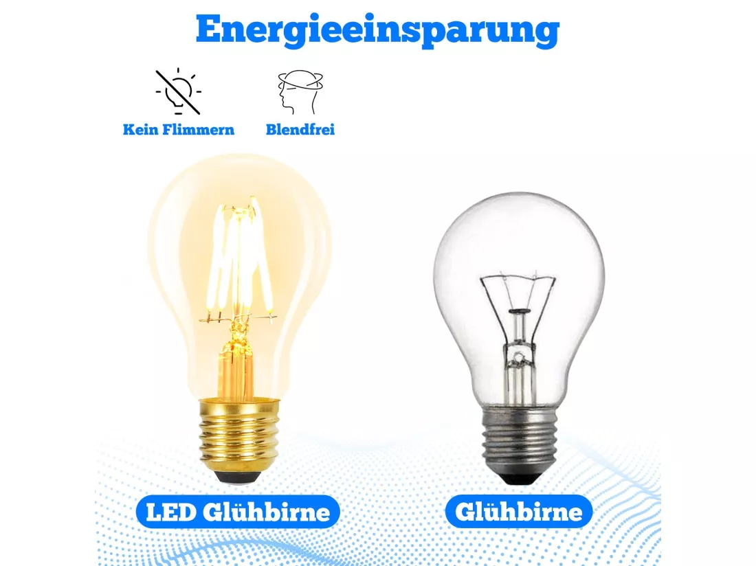 NETTLIFE Ampoules LED 6 pièces ampoule E27 4W 2700K A60 ampoules Edison vintage