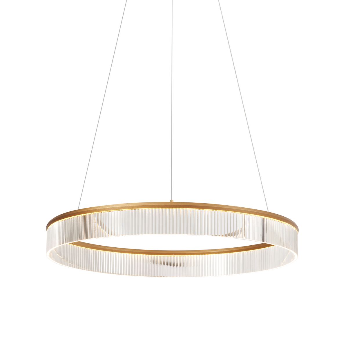 Moderne hanglamp messing 78cm incl. LED 3-staps dimbaar - Anello Chandelier