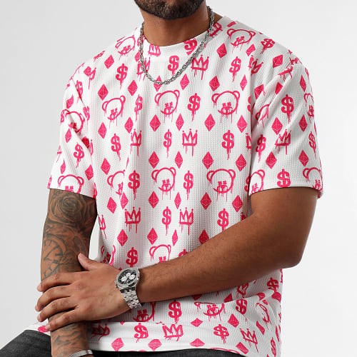 Tee Shirt Oversize Large Lifestyle Maison De Couture 0071 Blanc Rose