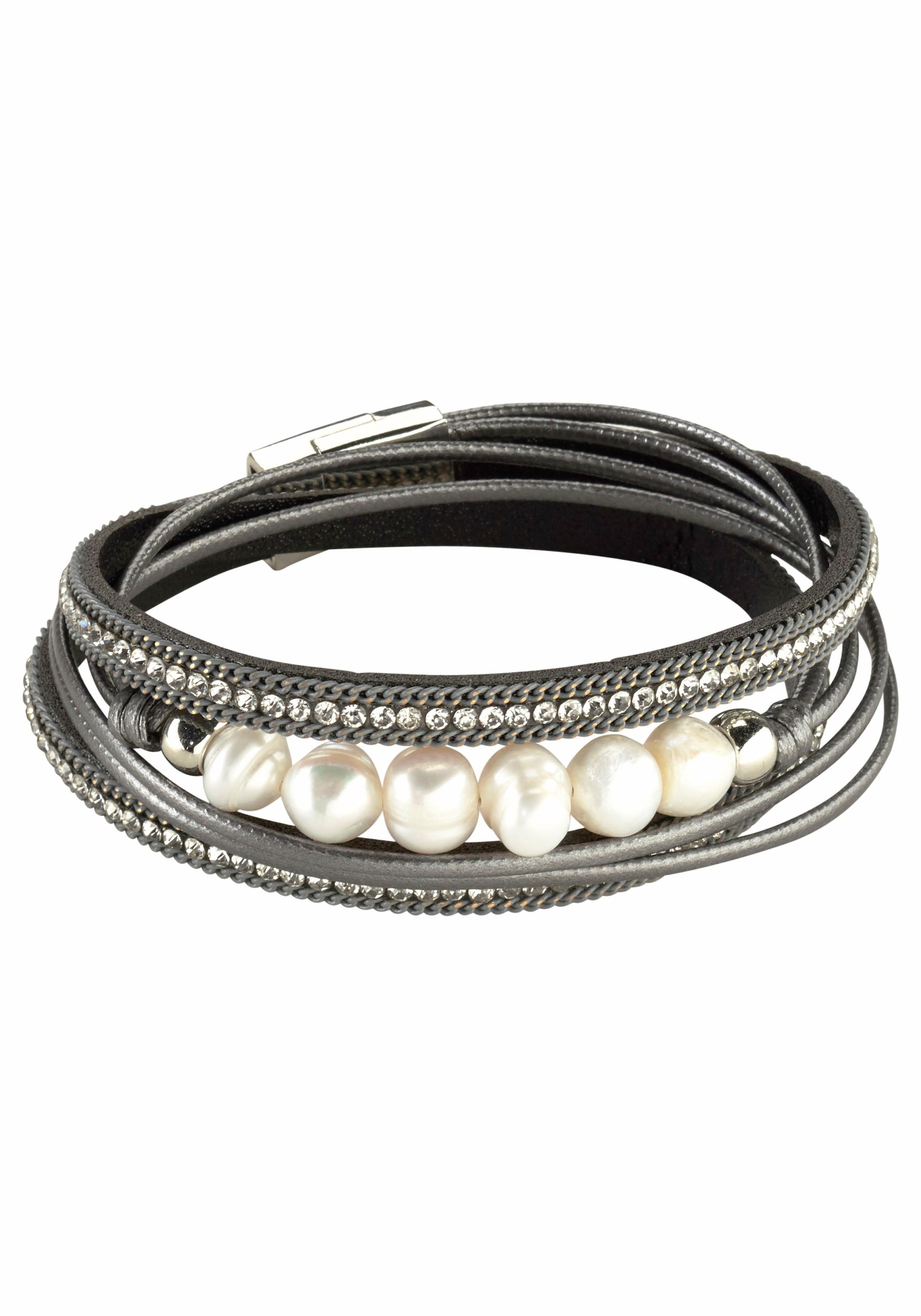 Firetti Armband »zum Wickeln, trendy« mit Strassstein - mit Wachsperle