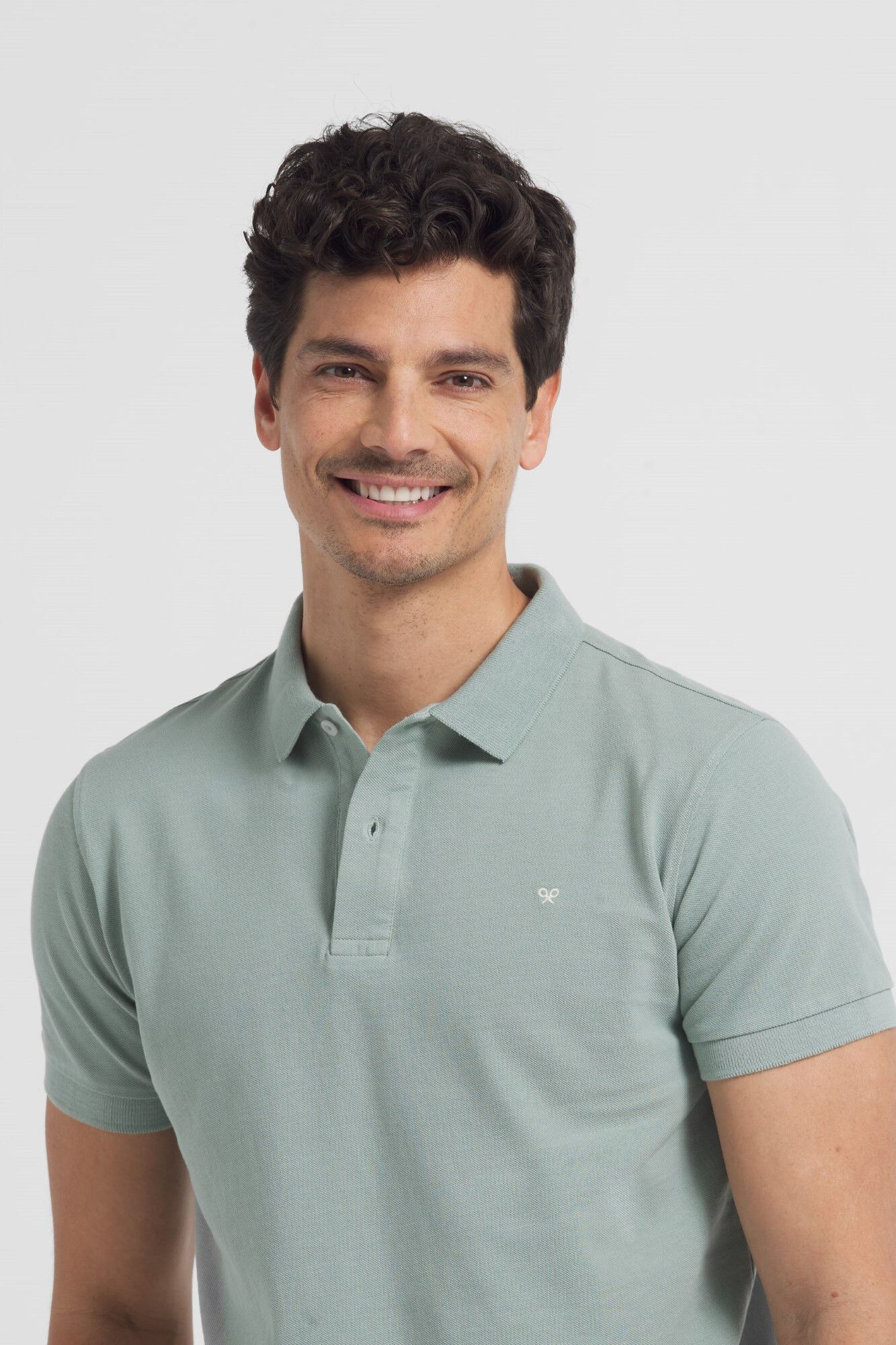 Camisa polo clássica com mini raquete verde - Verde escuro
