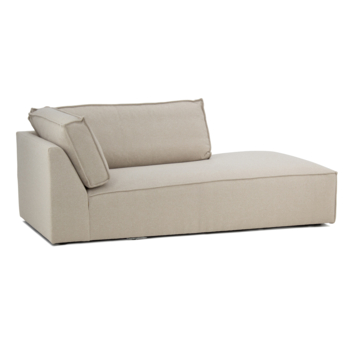 KARWEI modulaire bank James eindstuk hoek lang rechts grof geweven beige polyester