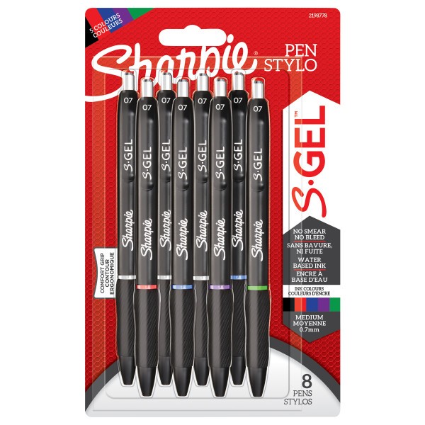 Sharpie - S-Gel 0,7 mm 8-stk