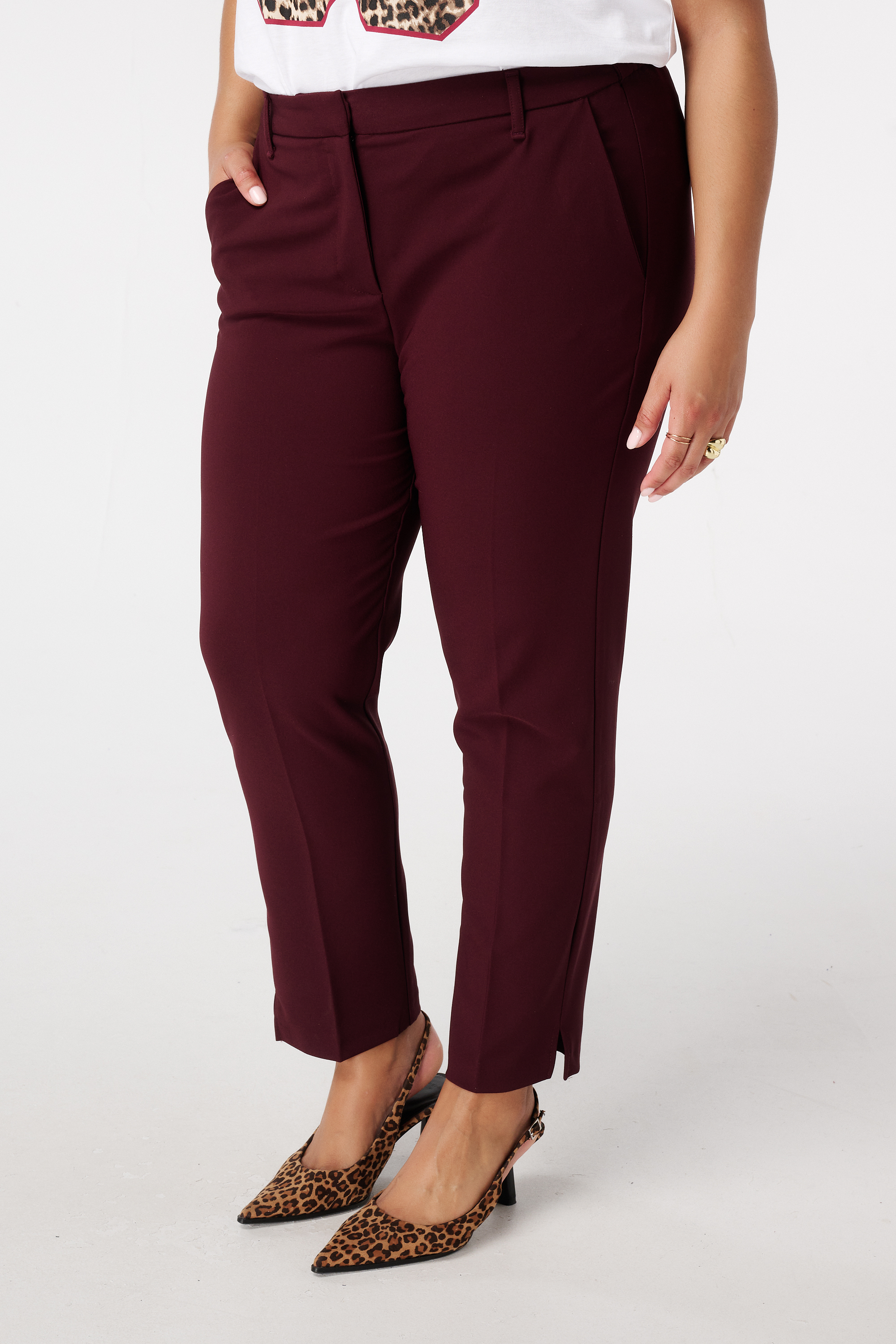 Straight leg pantalon Bordeaux