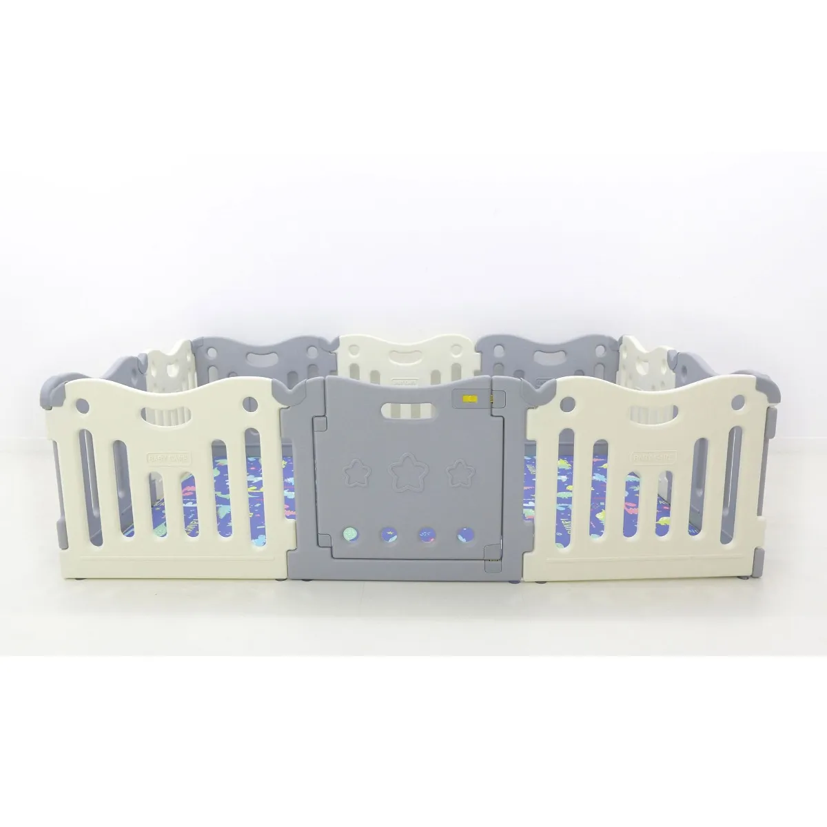 Baby Care Clôture de Jeux - Blanc  Gris