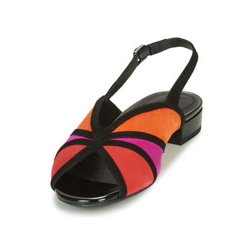 Geox - D WISTREY SANDALO - Noir / Rouge / Rose