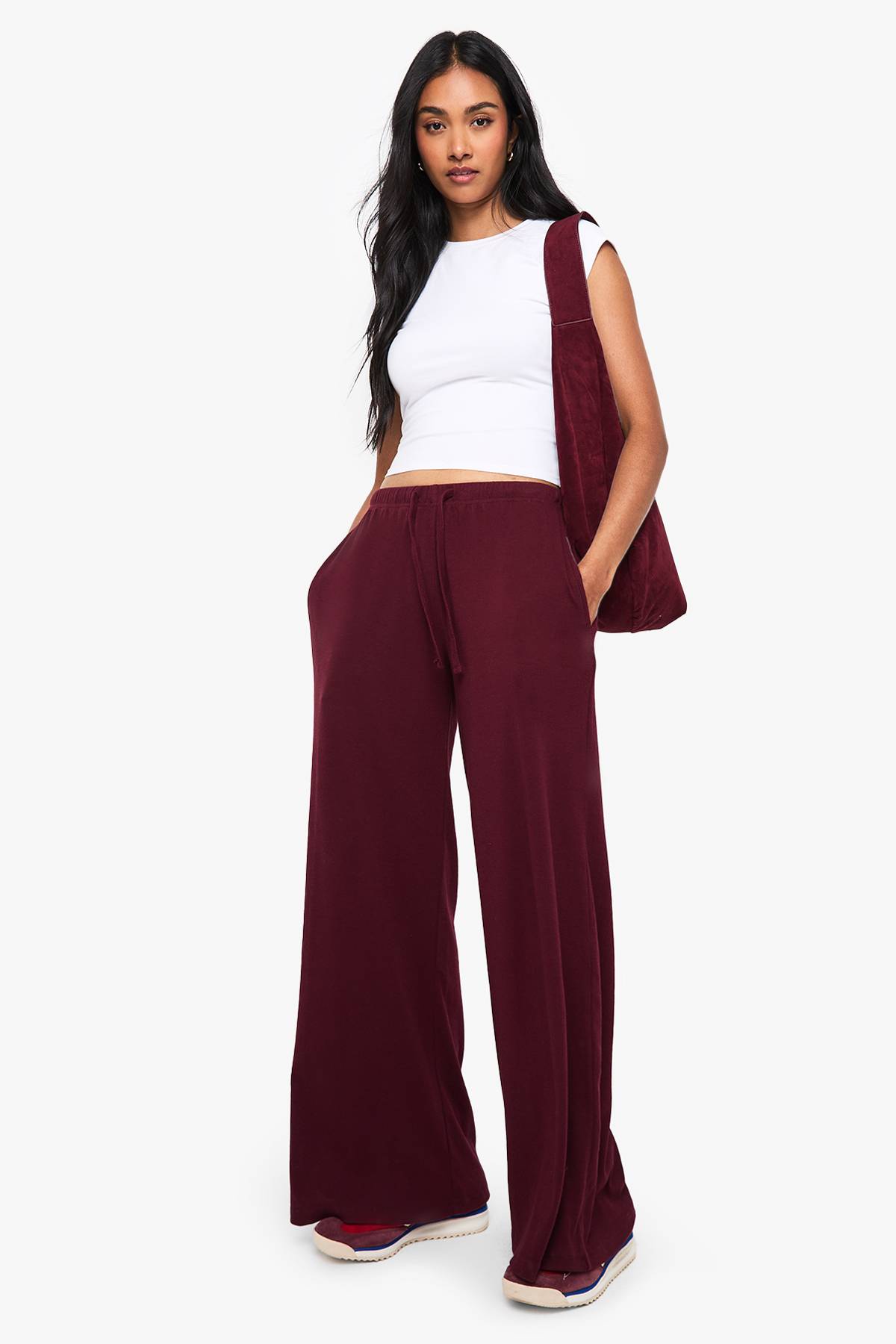 boohoo Boohoo Basics Pantalon droit en maille côtelée
