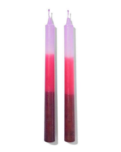 bougies ménagères courtes dip-dye - 2 pièces