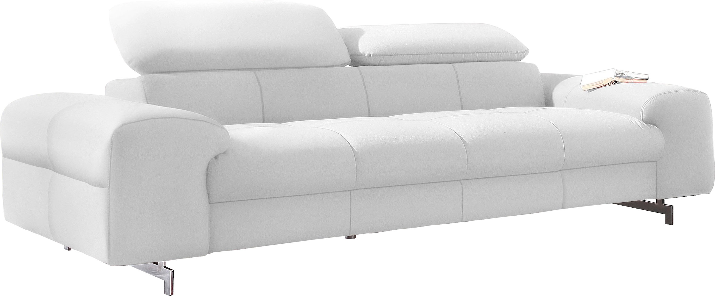 COTTA 3-Sitzer »Chef« Big-Sofa mit Kopfteilverstellung, edle Metallkufen