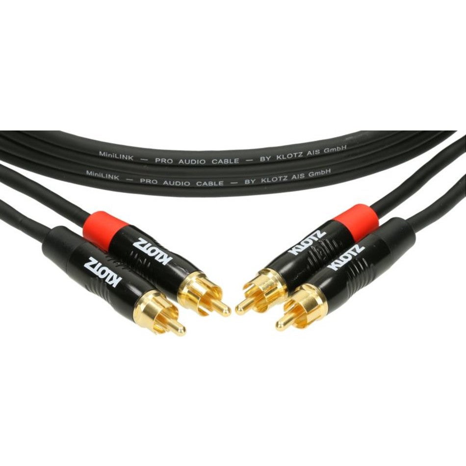 Klotz KT-CC090 MiniLink Pro stereo twin kabel RCA verguld 0.9m