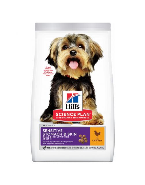 Hill's Canine Adult Sensitive Stomach & Skin Small & Mini Kip - Hondenvoer