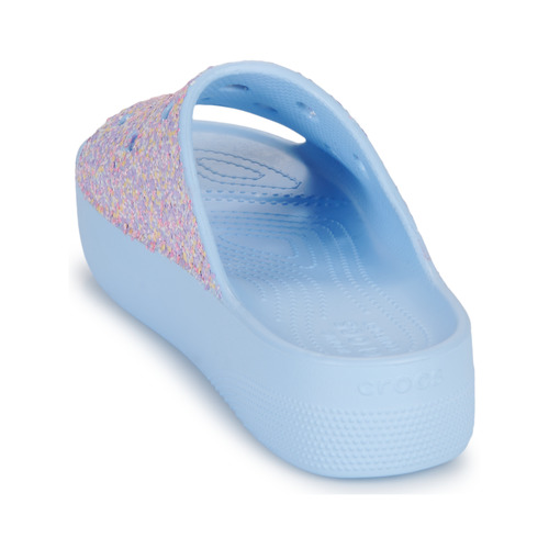 Crocs - ClassicPlatformGlitterSlideW - Bleu / Glitter