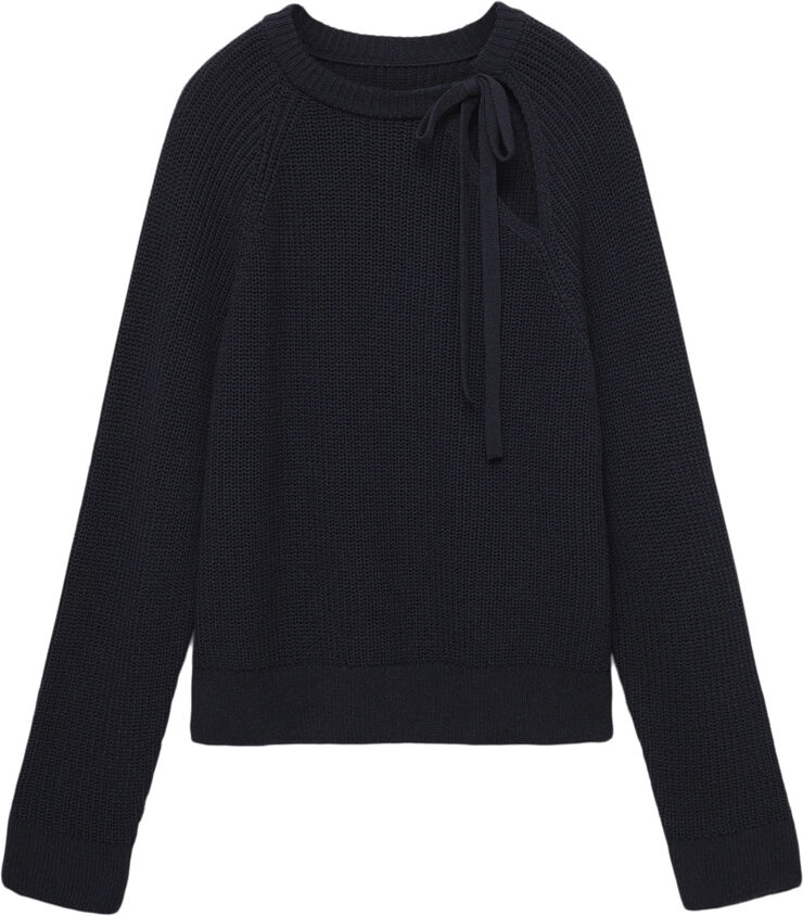 MANGO Cut-out knitted sweater Navy