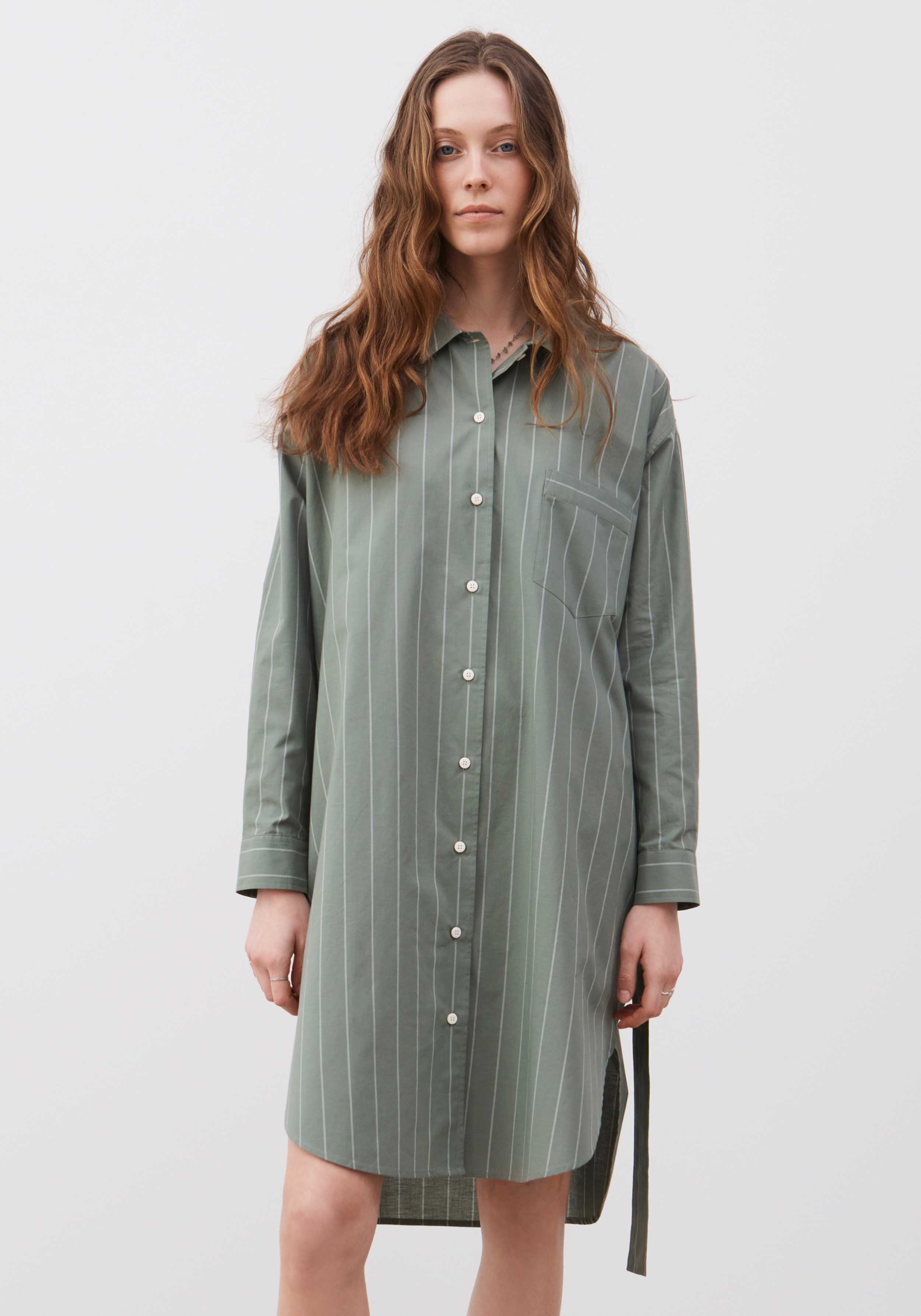Lavie Hemdkleid Ono Striped Fichtengrün/Undyed