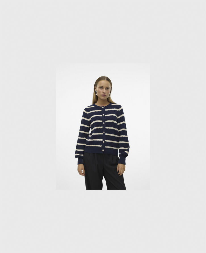 Vero Moda VMAMAZING LS O-NECK CARDIGAN BOO Navy blazer/w. birch