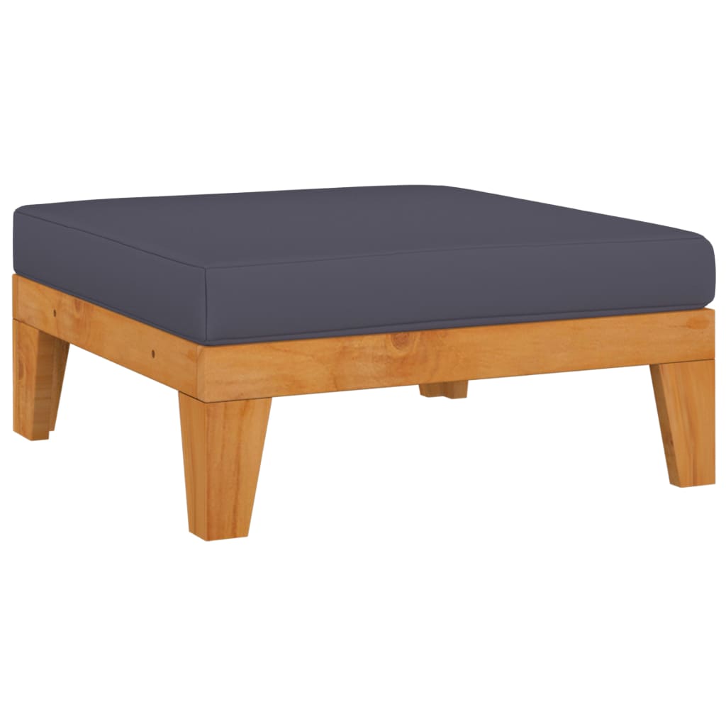 Salon de jardin meuble d'extérieur ensemble de mobilier 11 pièces avec coussins bois d'acacia solide
