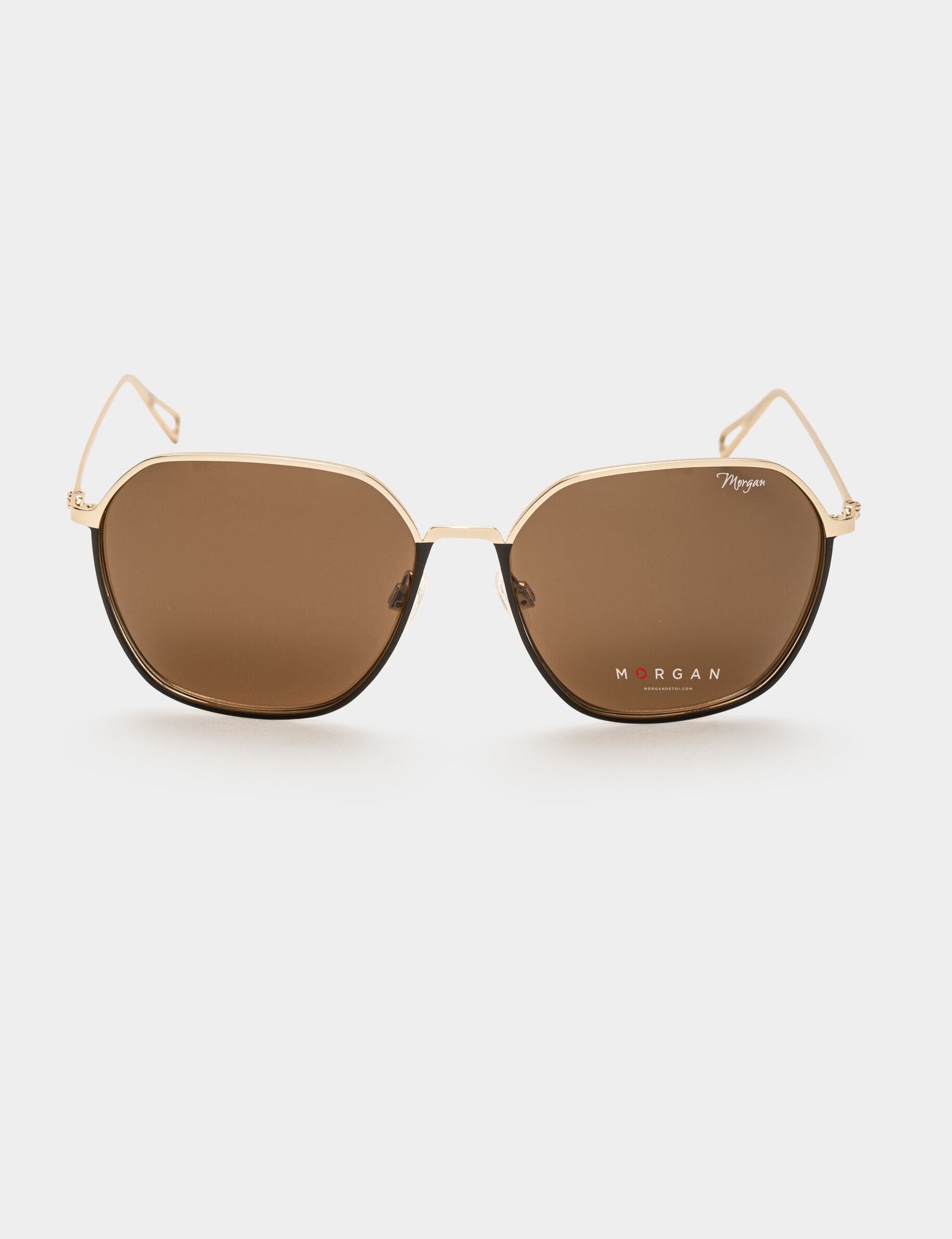 Lunettes de soleil hexagones noir femme - noir