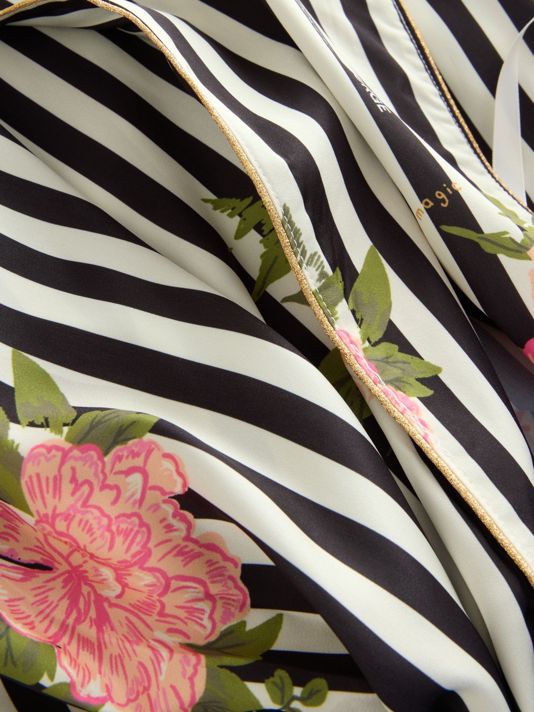 Rockett St George Flower Power Stripe Satin Robe