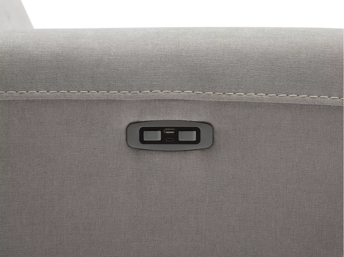 Fauteuil relax électrique en tissu gris LORGITA