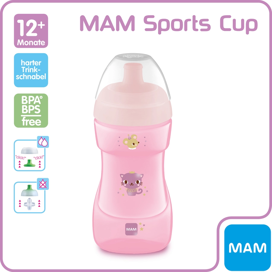 MAM Trinkbecher Sports Cup, 330 ml, Katze