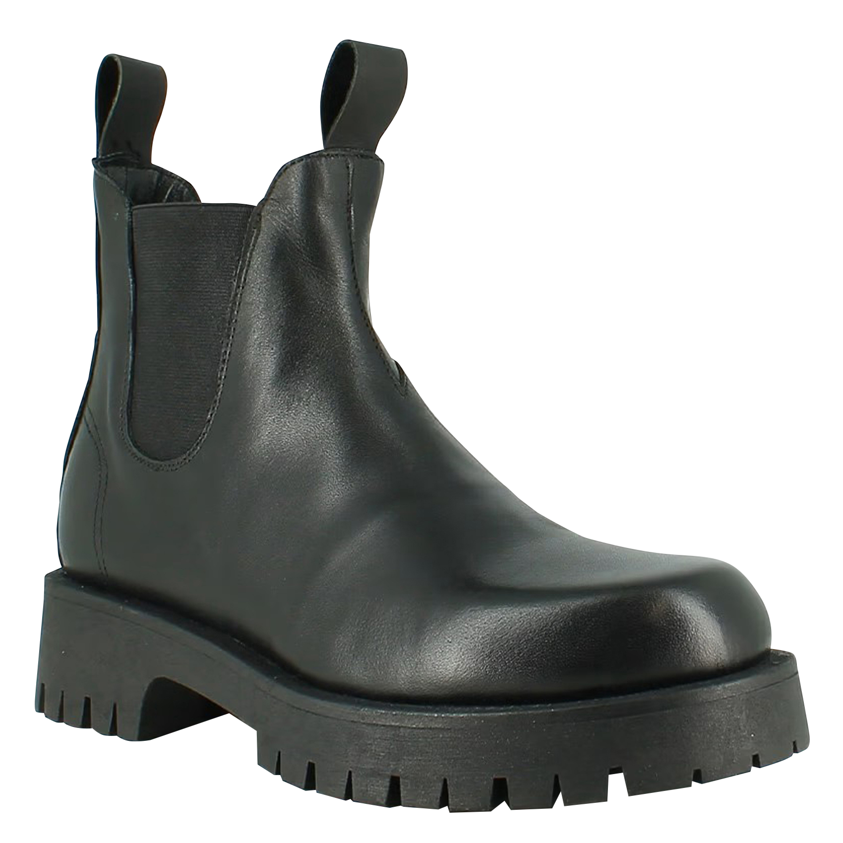 ROCHE - Boots crantées en cuir| Noir