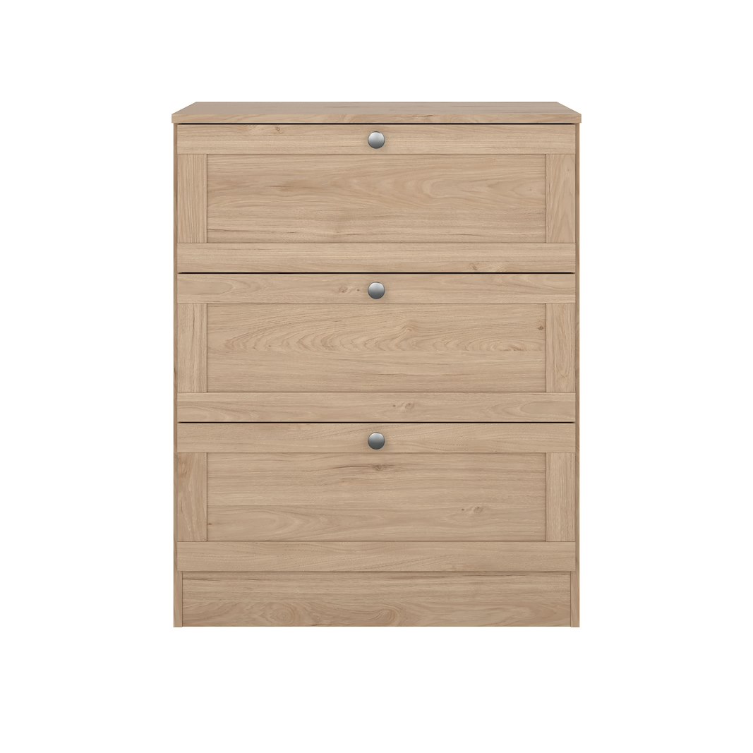 Billund KOMMODE MED 3 SKUFFER Billund Kommode 3 rammeskuffer Jackson Hickory Jackson Hickory